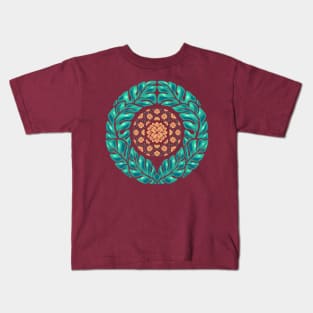 hand drawn leaf mandala Kids T-Shirt